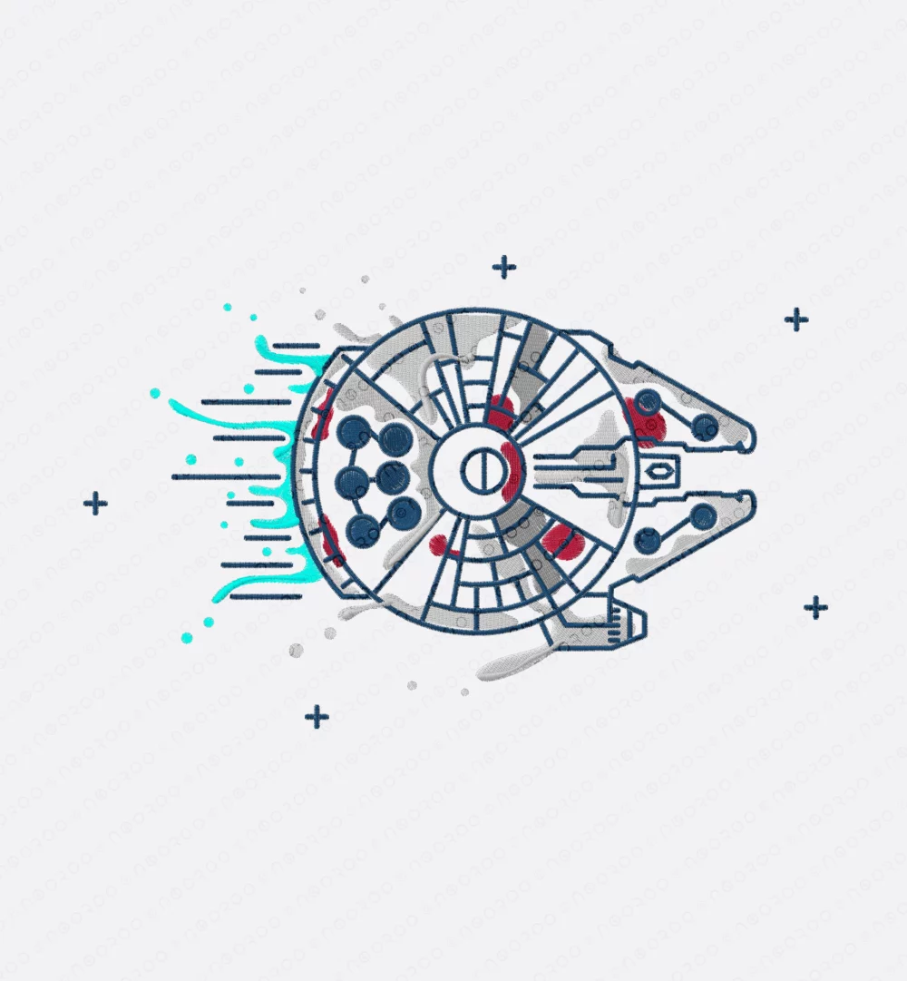 T-shirt brodé | Millenium Falcon – Image 2