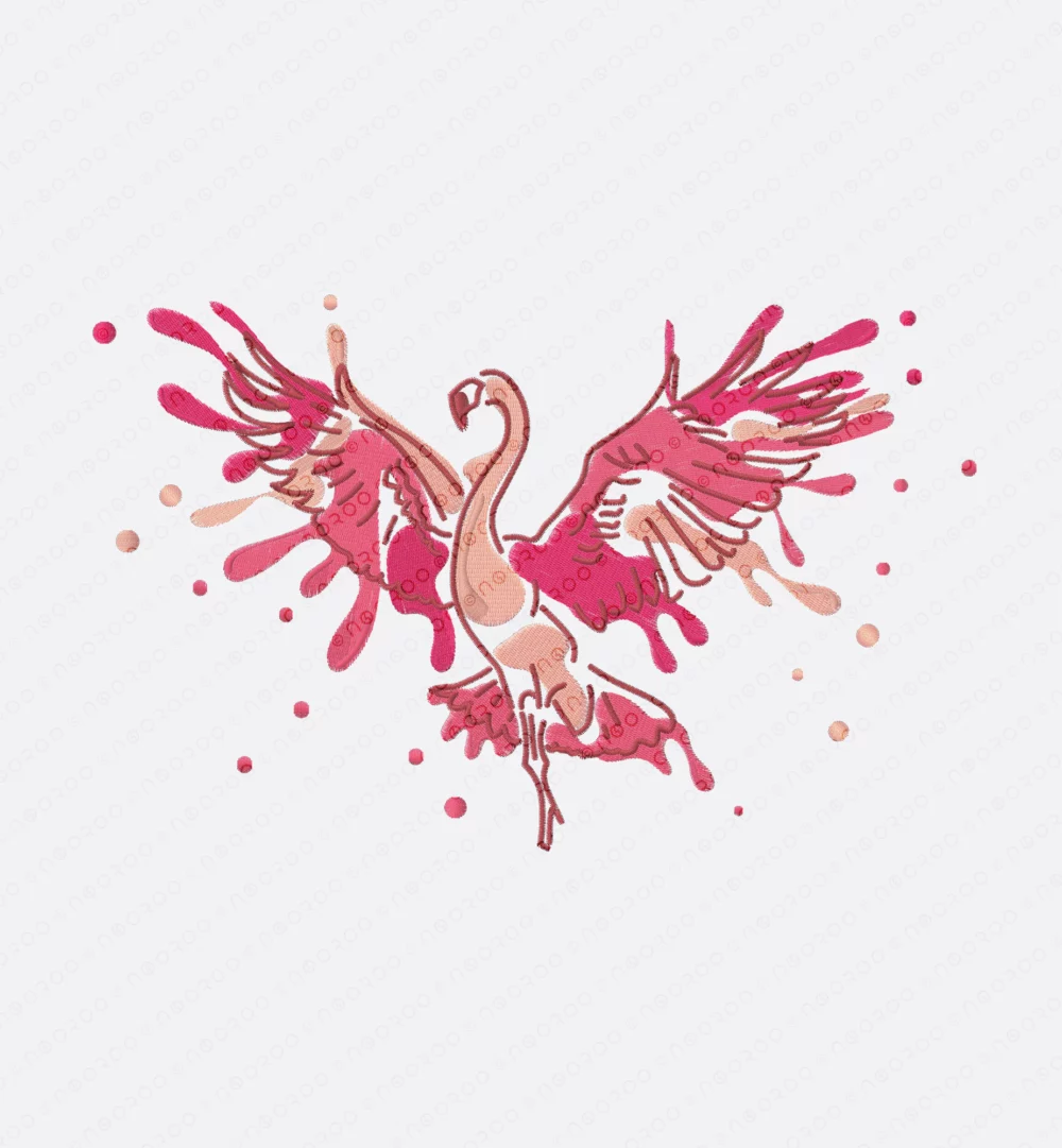 T-shirt brodé | Flamant rose – Image 2