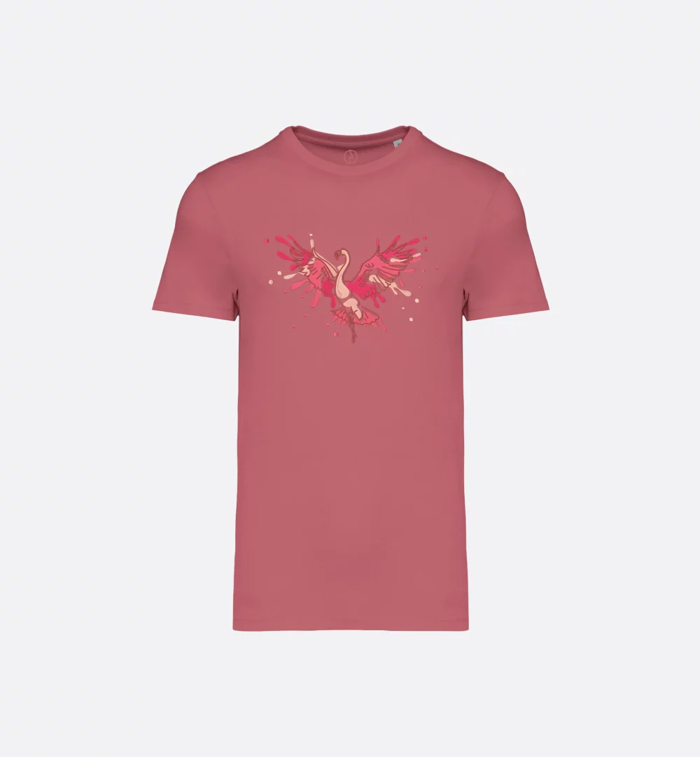 T-shirt brodé | Flamant rose